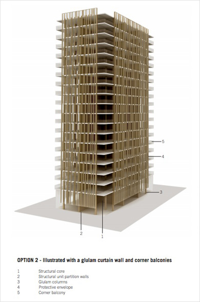 Tall wood building proposal by Michael Green Architects