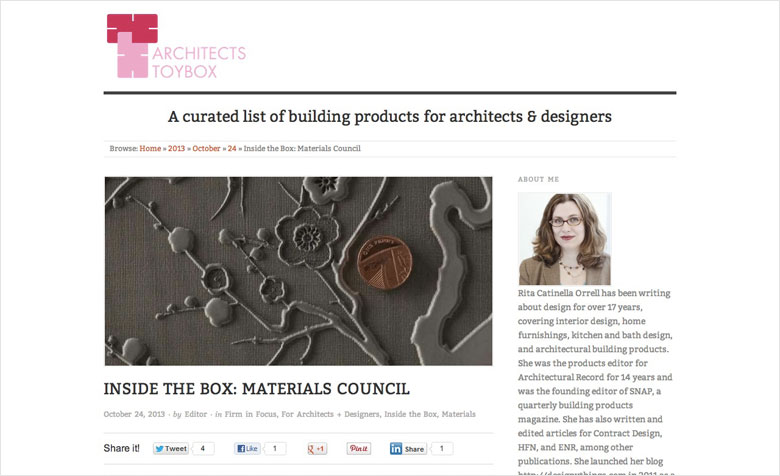 Materials Council interviewed by Architects Toybox