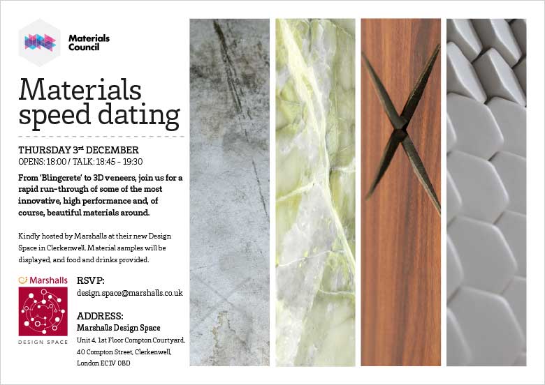 Materials Speed Dating at Marshalls Design Centre