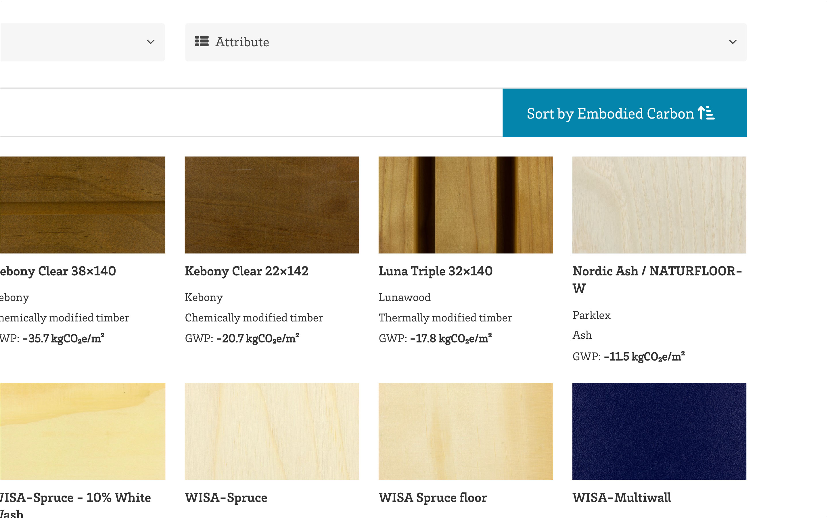 MLS sort by embodied carbon